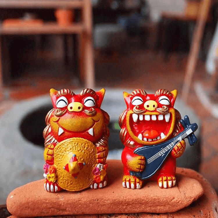 Hand Painted Small Lion Creative Desktop Decoration