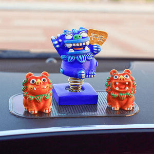 Moving Head Spring Lion Hand-Painted Car Ornaments