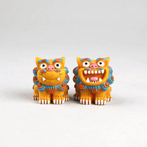 Retro Lion Original Hand-Painted Resin Ornaments