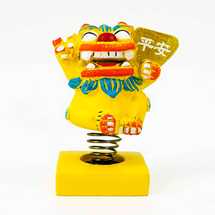 Moving Head Spring Lion Hand-Painted Car Ornaments